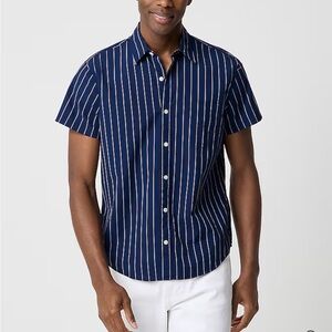 J. Crew Factory Men's Navy and White Striped Shirt NWT